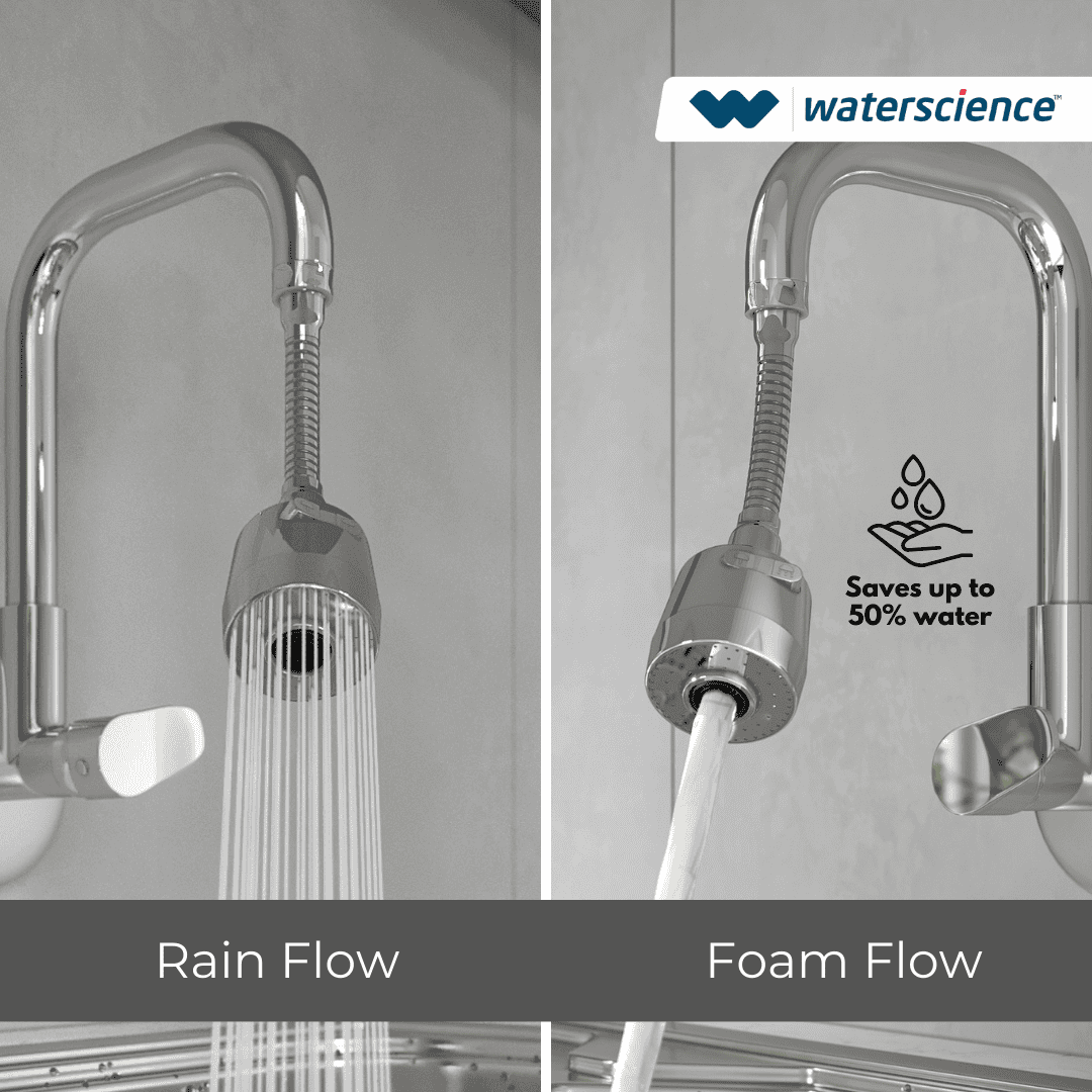 CLEO Shower Filter for Hard Water | Borewell/Tanker Water Cartridge + AERA Flexi Kitchen Tap Extender
