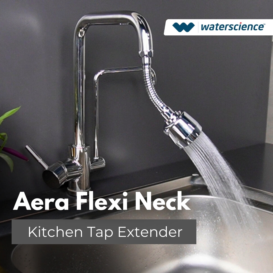 CLEO Shower Filter for Hard Water | Borewell/Tanker Water Cartridge + AERA Flexi Kitchen Tap Extender