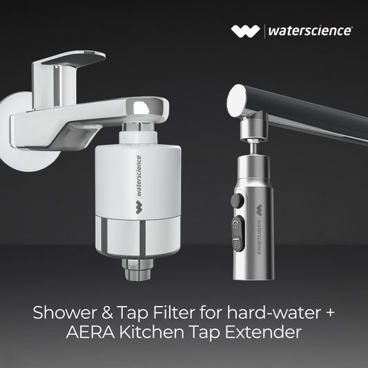 Tap Filter for Hard Water + AERA Water Saving Nozzle for Taps - Compact