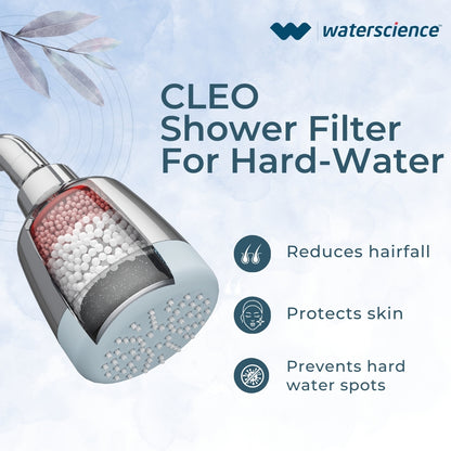 CLEO Shower Filter for Hard Water | Borewell/Tanker Water Cartridge + AERA Flexi Kitchen Tap Extender