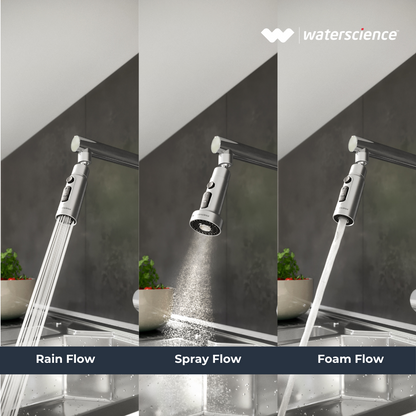 Water Saving Combo Pack - Multi Flow Shower Filter + Kitchen Tap extender + Health Faucet
