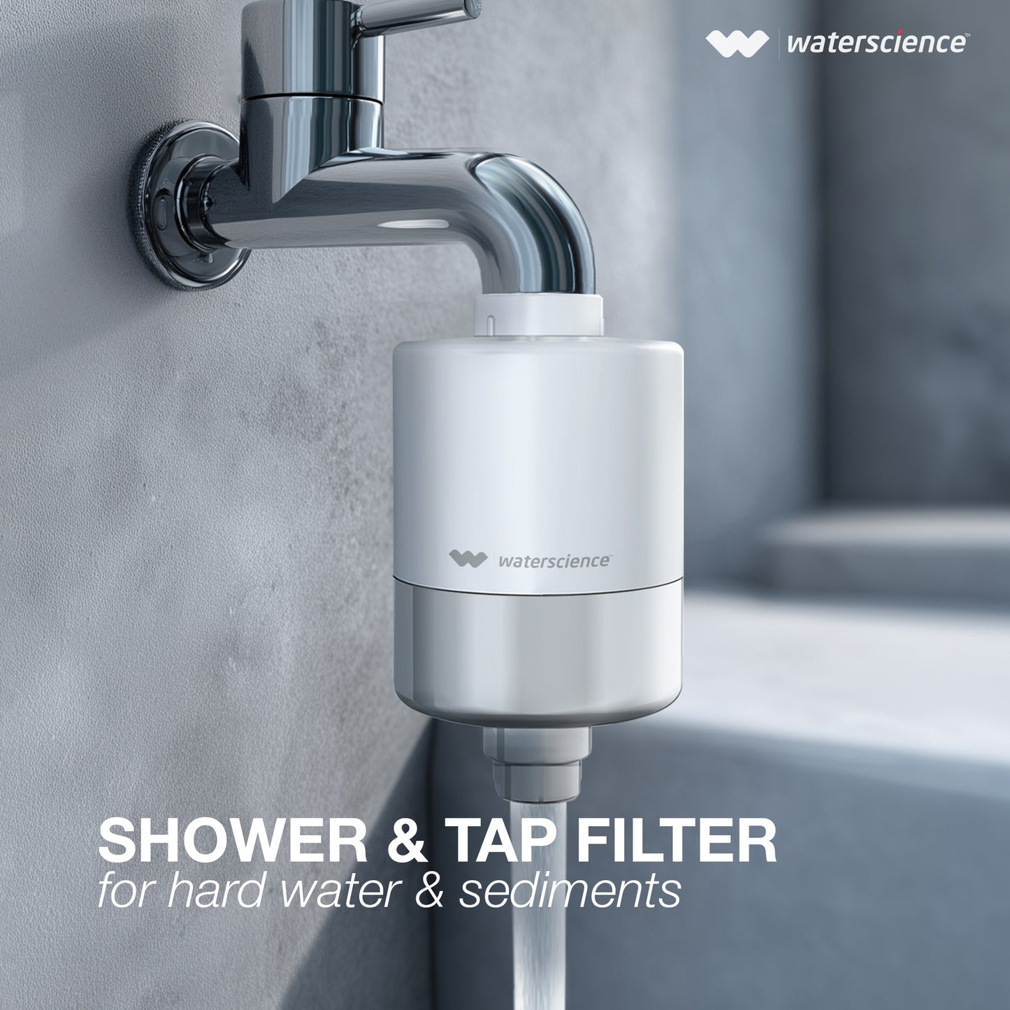 CLEO Shower & Tap Filter for Hard Water - for Borewell/Tanker Water - with Metal Adaptors