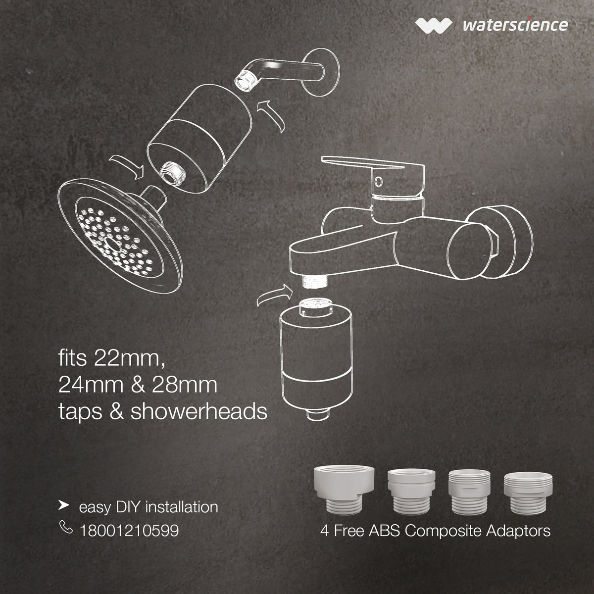 CLEO Shower & Tap Filter for Hard Water - for Borewell/Tanker Water ...
