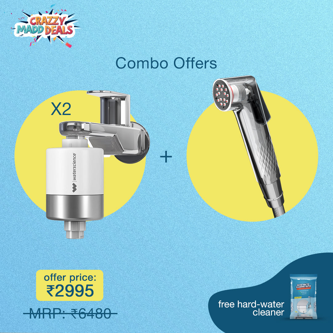 Shower & Tap Filter + Neverblock Health Faucet Combo