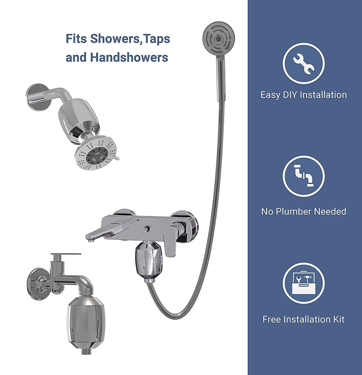 COMBO: CLEO Shower & Tap Filter + Kitchen Tap Filter (or) Washing Machine  Filter