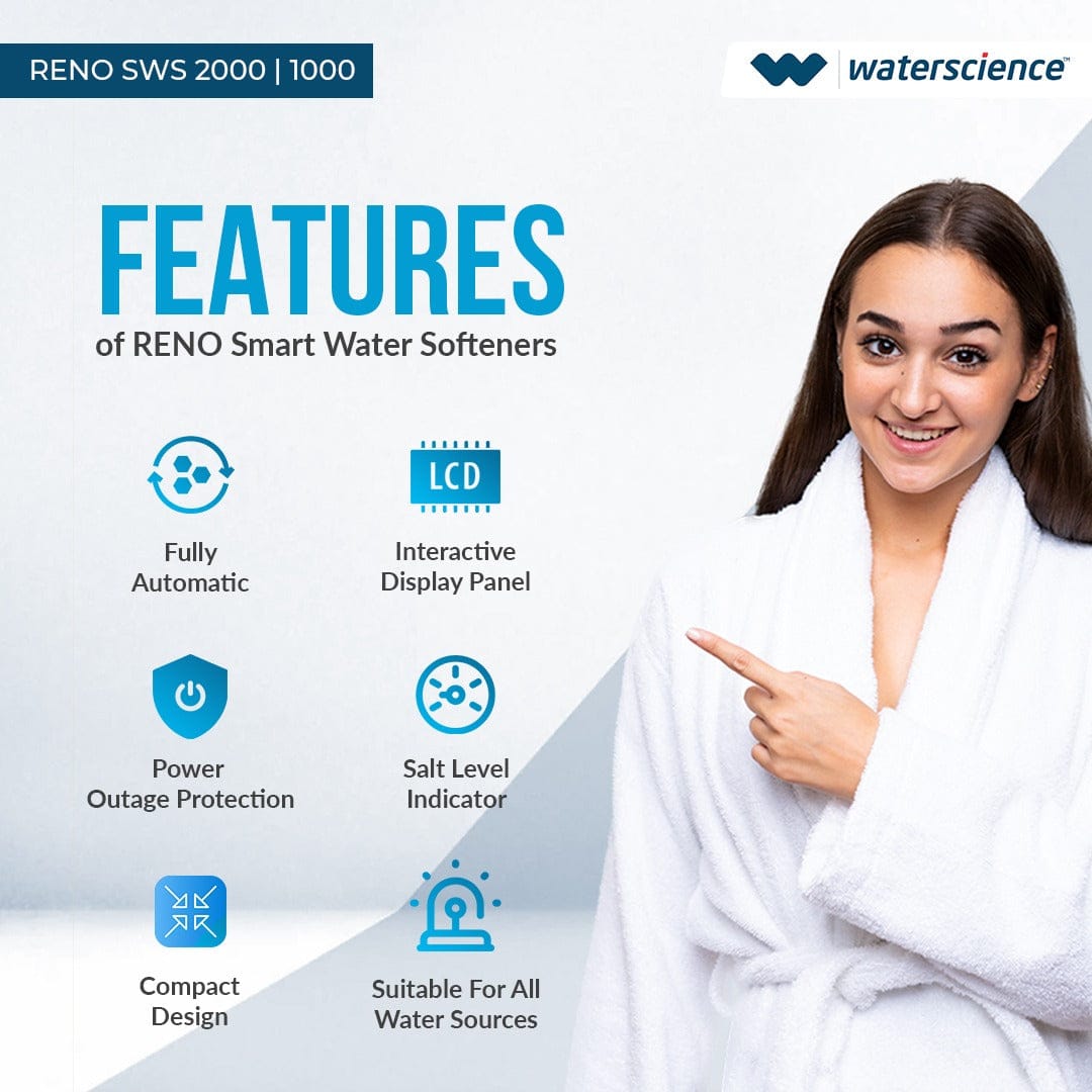 RENO 1000 - Bathroom/Kitchen Water Softener - Automatic